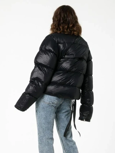 Shop Ben Taverniti Unravel Project Drawstring Puffer Jacket In Black