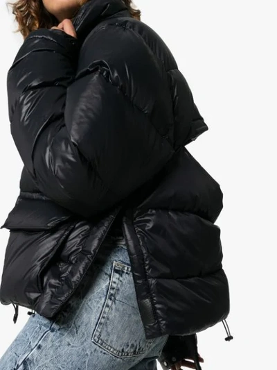 Shop Ben Taverniti Unravel Project Drawstring Puffer Jacket In Black