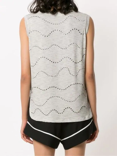 Shop Andrea Bogosian Striped Apliqué Tank In Grey