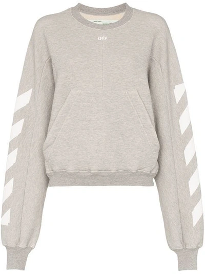 Shop Off-white Pullover Mit Kängurutasche In Grey