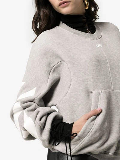 Shop Off-white Pullover Mit Kängurutasche In Grey