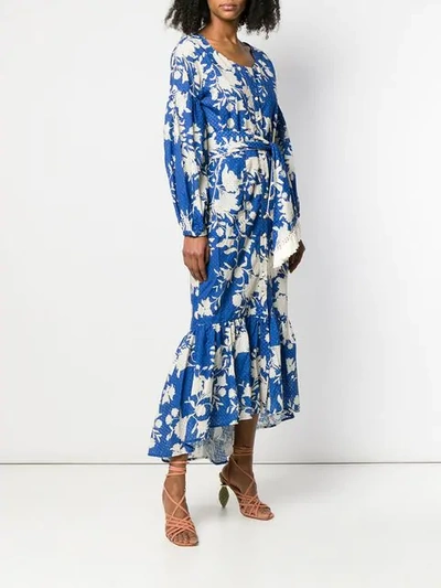 JOHANNA ORTIZ FLORAL ASYMMETRIC DRESS - 蓝色