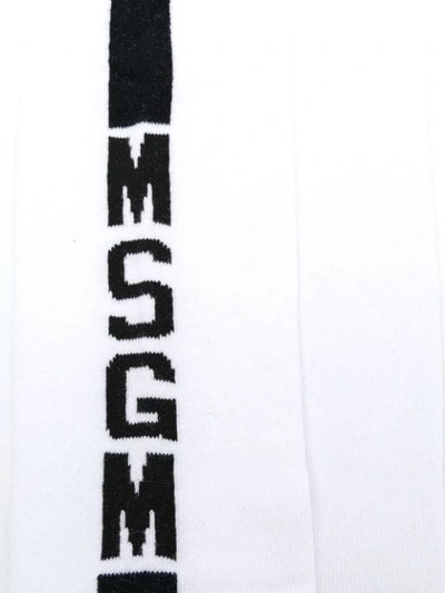 Shop Msgm Logo Patch Socks In White