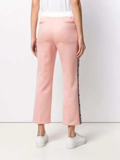 Shop Miu Miu Elasticated Waist Trousers In Pink