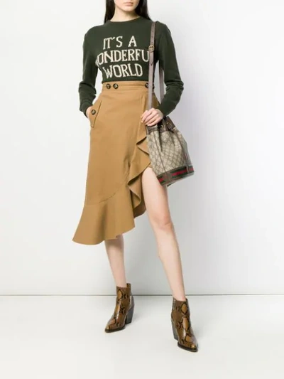 Shop Alberta Ferretti Intarsia-knit Jumper In Green