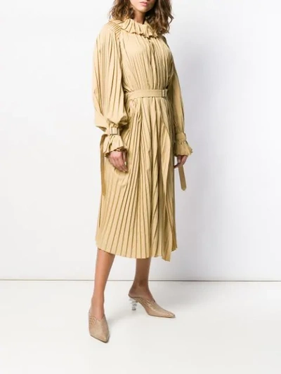 Shop Atu Body Couture Pleated Midi Dress In Neutrals