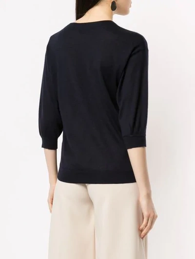 Shop Anteprima Cropped Sleeve Sweater - Black