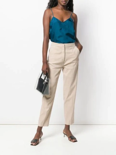 Shop Pinko Simple Trousers In Neutrals