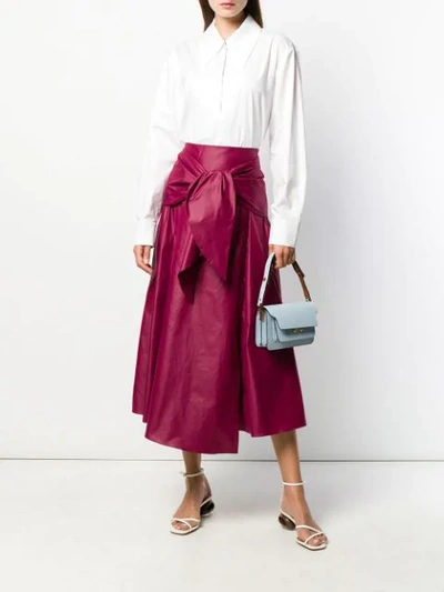 Shop Tibi Wrap Midi Skirt In Pink