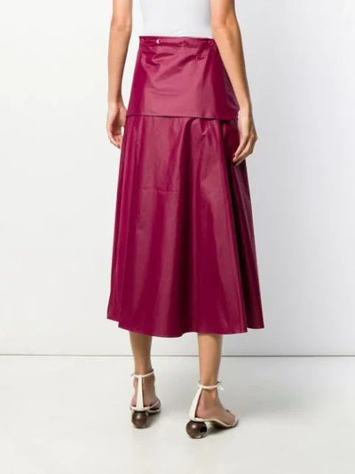 Shop Tibi Wrap Midi Skirt In Pink