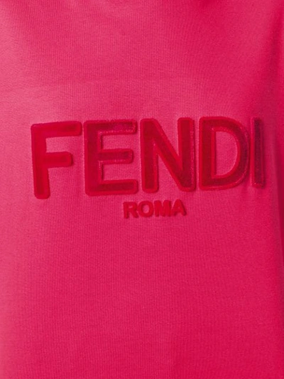 Shop Fendi Logo Hoodie - Red