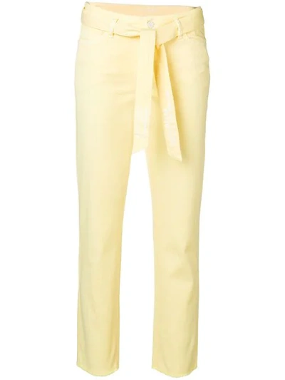 Shop Cambio Cropped Slim-fit Trousers In 113 Yellow