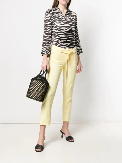 Shop Cambio Cropped Slim-fit Trousers In 113 Yellow