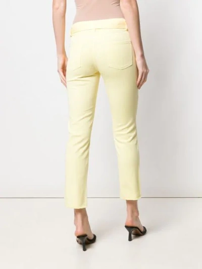 Shop Cambio Cropped Slim-fit Trousers In 113 Yellow