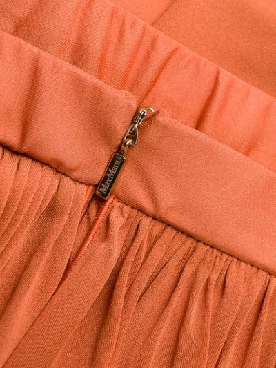 Shop Max Mara Pleated Maxi Skirt In Orange