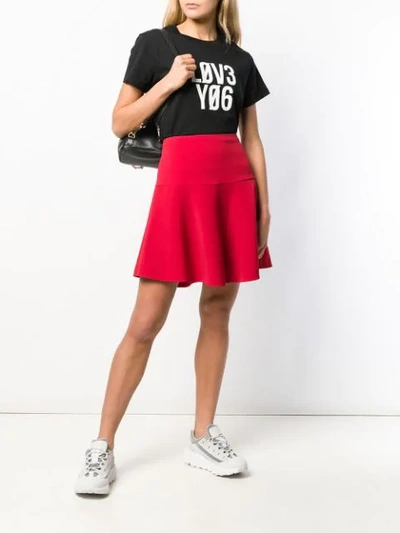Shop Red Valentino Love You Print T-shirt In Black