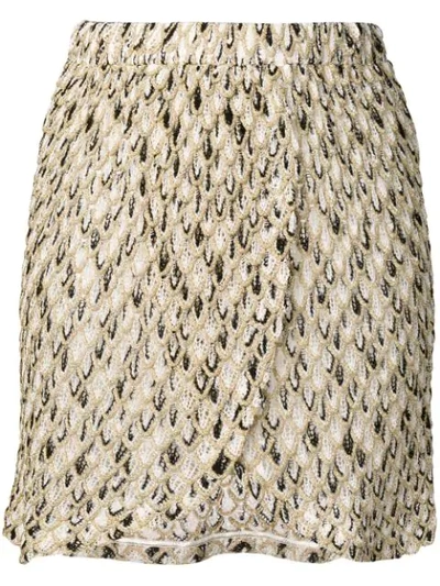 Shop Missoni Embroidered Pattern Short Skirt In Neutrals