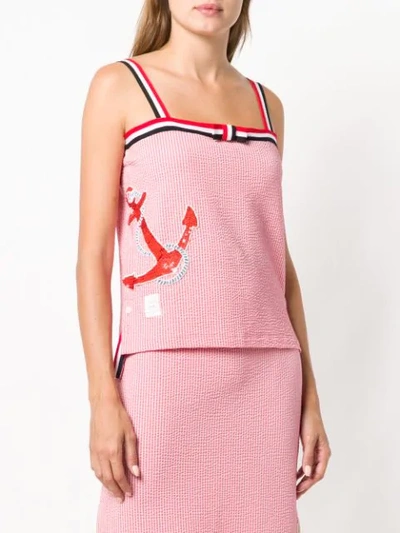 Shop Thom Browne Sequin Icon Bow Tie Camisole In Pink