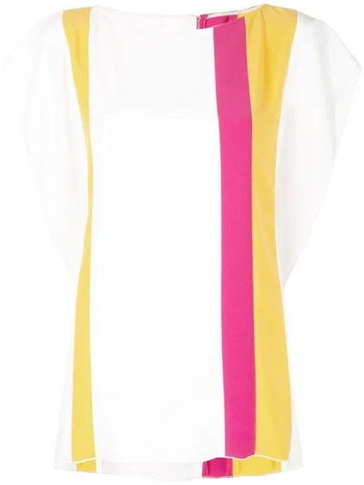 Shop Carolina Herrera Striped Blouse In Yellow