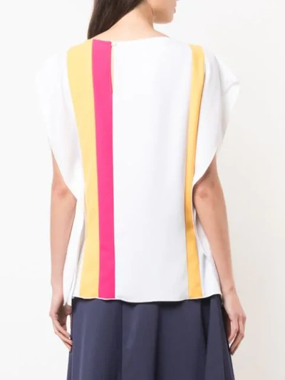 Shop Carolina Herrera Striped Blouse In Yellow