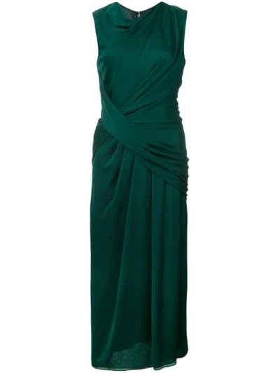 Shop Jason Wu Ruched Detail Sleeveless Dress In Green