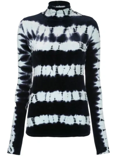 Shop Proenza Schouler Tie Dye Velvet Turtleneck Top In Blue