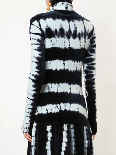 Shop Proenza Schouler Tie Dye Velvet Turtleneck Top In Blue