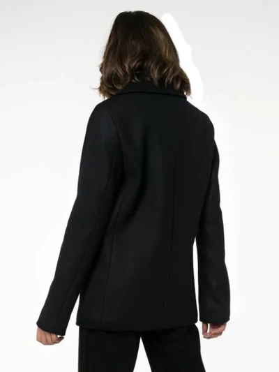 Shop Saint Laurent Double-breasted Pea Coat In Black