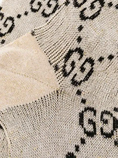 Shop Gucci Gg Logo Long Socks In Neutrals