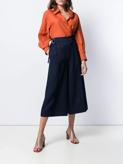 Shop Chloé Weite Cropped-hose In Blue