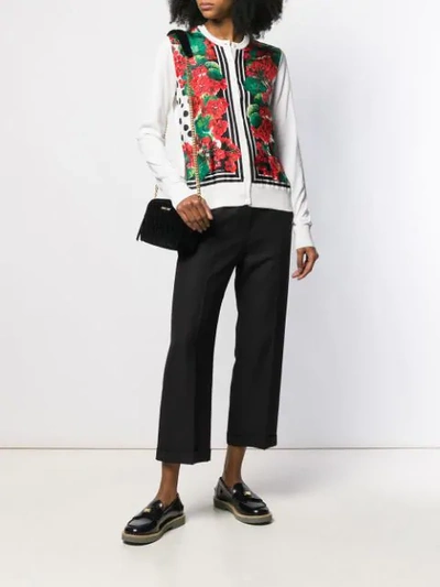 Shop Dolce & Gabbana Floral Print Cardigan In Red