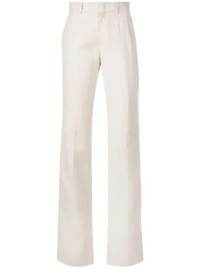 Shop Gucci Mid-rise Flared Trousers In 9004 White Milk