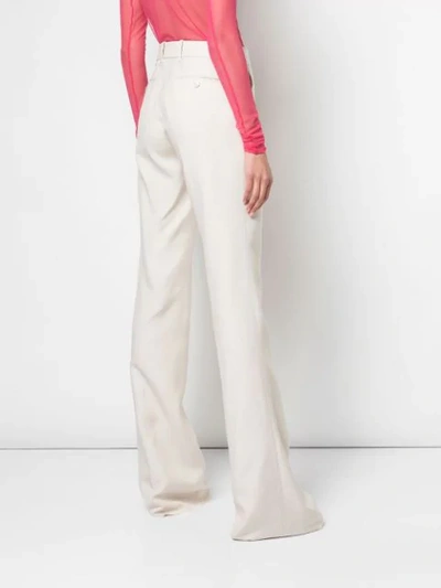 Shop Gucci Mid-rise Flared Trousers In 9004 White Milk