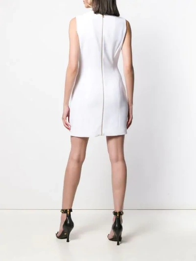 VERSACE SLEEVELESS PINNED MINI DRESS - 白色