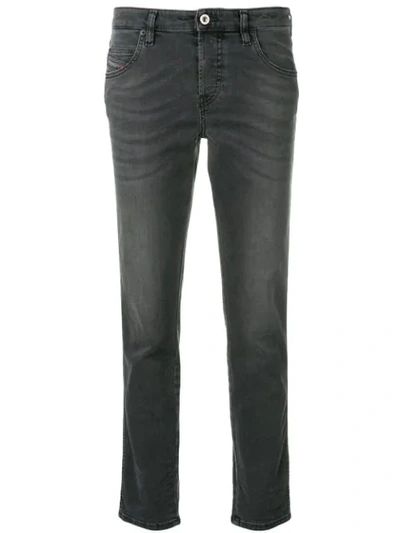 Shop Diesel Babhila Slim-fit Jeans In Grey