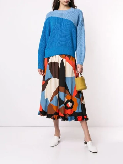 Shop Anna October Colour Block Jumper In Blue