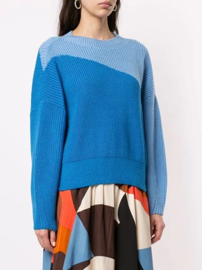 Shop Anna October Colour Block Jumper In Blue