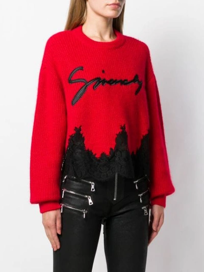 Shop Givenchy Logo Knit Jumper In Red