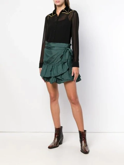 Shop Pinko Contrasting Trimmed Shirt In Black