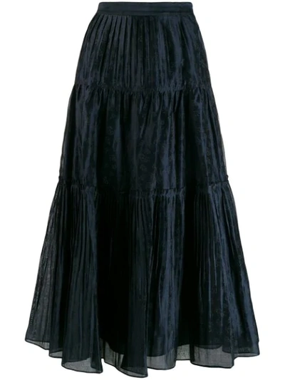 Shop Ulla Johnson Flared Midi Skirt - Blue