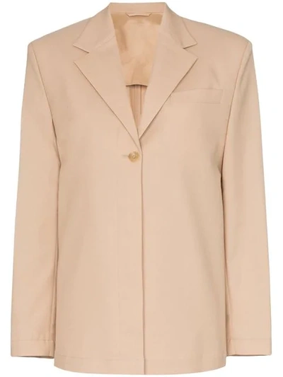 Shop Wright Le Chapelain Weekend Button-down Blazer Jacket In Neutrals