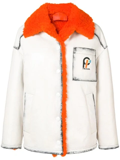 Shop Prada Oversized Jacket In White