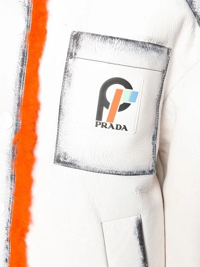 Shop Prada Oversized Jacket In White