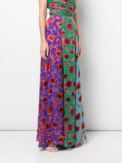 Shop Alice And Olivia Aquinnah Panelled Maxi Skirt In Green