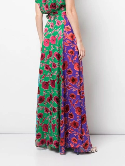 Shop Alice And Olivia Aquinnah Panelled Maxi Skirt In Green
