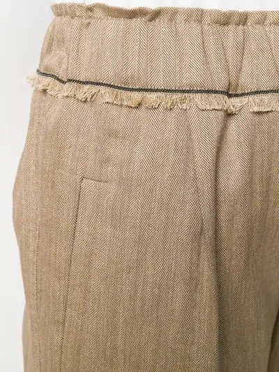 Shop Brunello Cucinelli Cropped Tailored Trousers In Brown