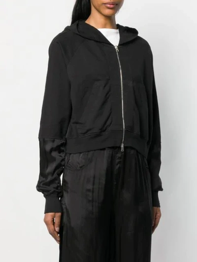 Shop Andrea Ya'aqov Classic Zipped Hoodie In Black