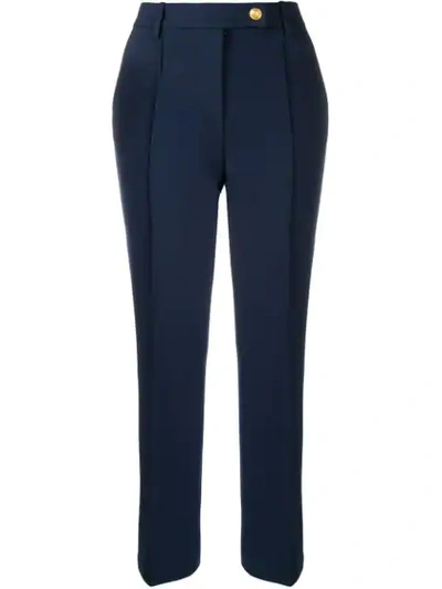 Shop Tory Burch Sara Cropped Trousers In Blue