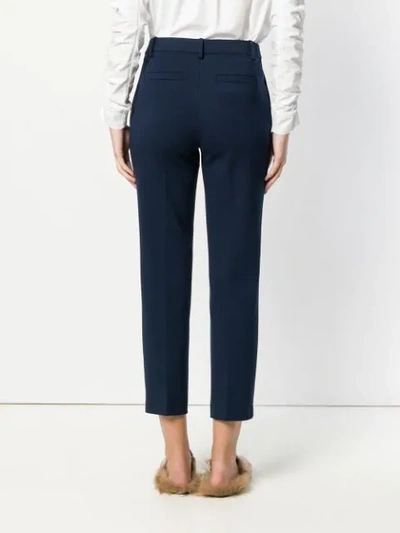 Shop Tory Burch Sara Cropped Trousers In Blue