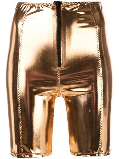 Shop Lisa Marie Fernandez Metallic Shorts In Gold